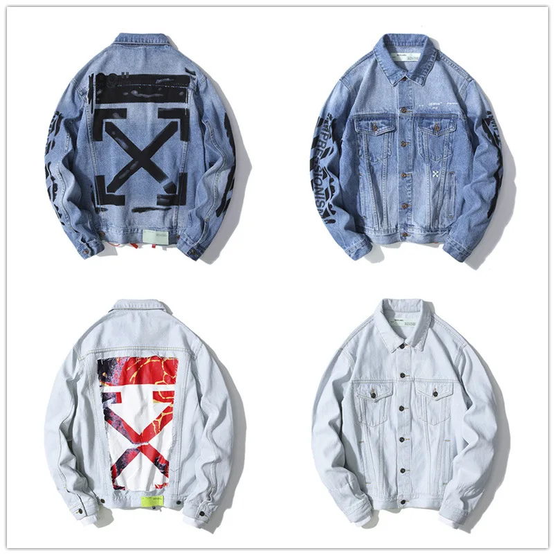 

2019 Spring And Autumn New Style Ow Hot Selling 99 Painting Applique Lava Patterned Denim Jacket Teenager MEN'S Denim Jacket