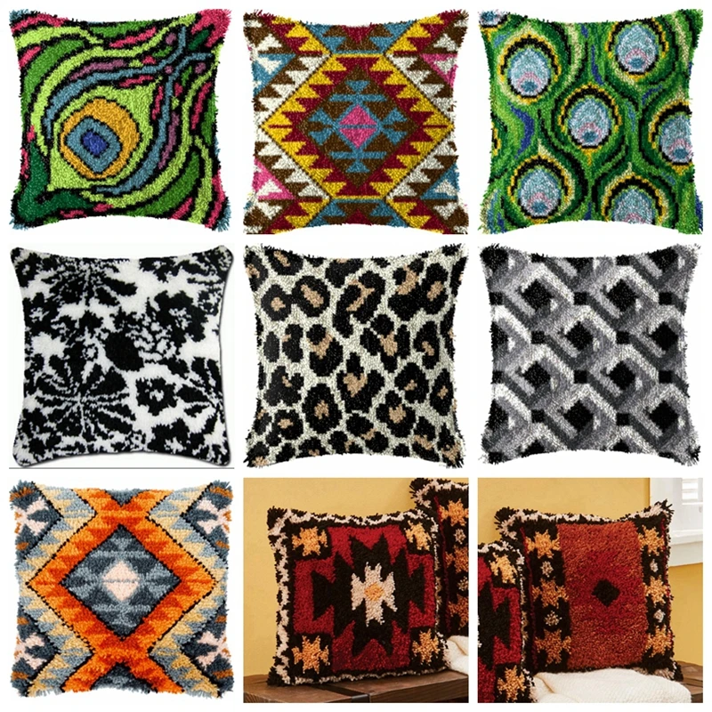 3D сегментная подушка для вышивки с леопардовым рисунком из грубой шерсти | Дом и