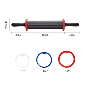 

Durable and Adjustable Non-stick Roller Flour Rolling Pin for Kitchen with Thickness Rings for Baking Dough Pizza Kitchen Tools