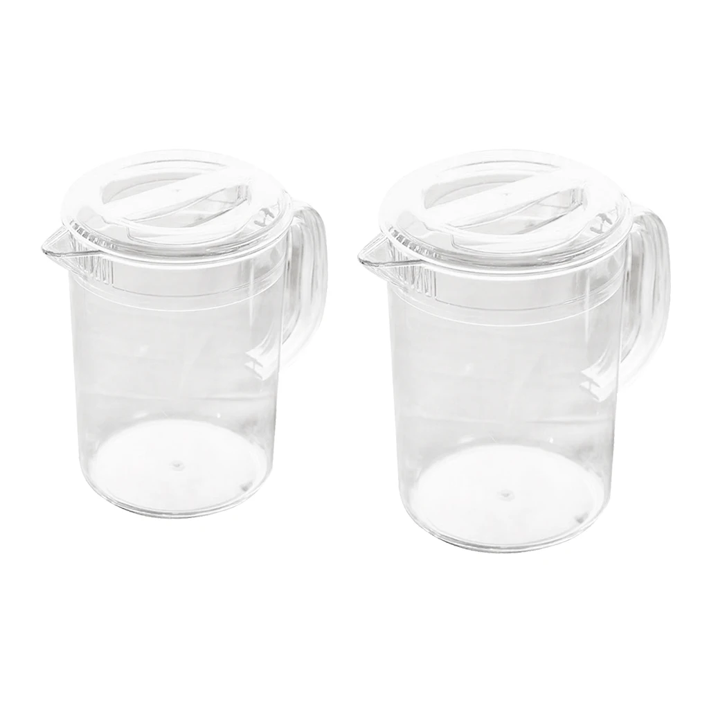 2 Pack Of Plastic Water Pitcher With Lid, Hot And Cold Water Jar For Water, Ice Tea Juice Container, 2L+1.5L