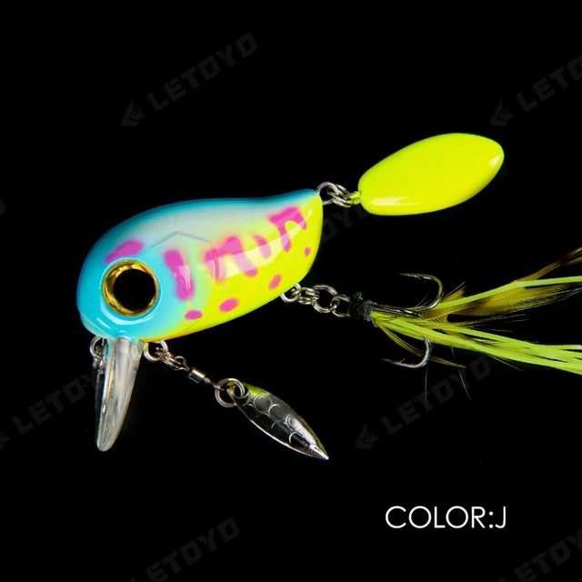 LETOYO Floating Fishing Lure Crank 40mm 8g Freshwater Bass Crankbait Surface Artificial Hard Baits With Spoon Wobblers Wake Bait J