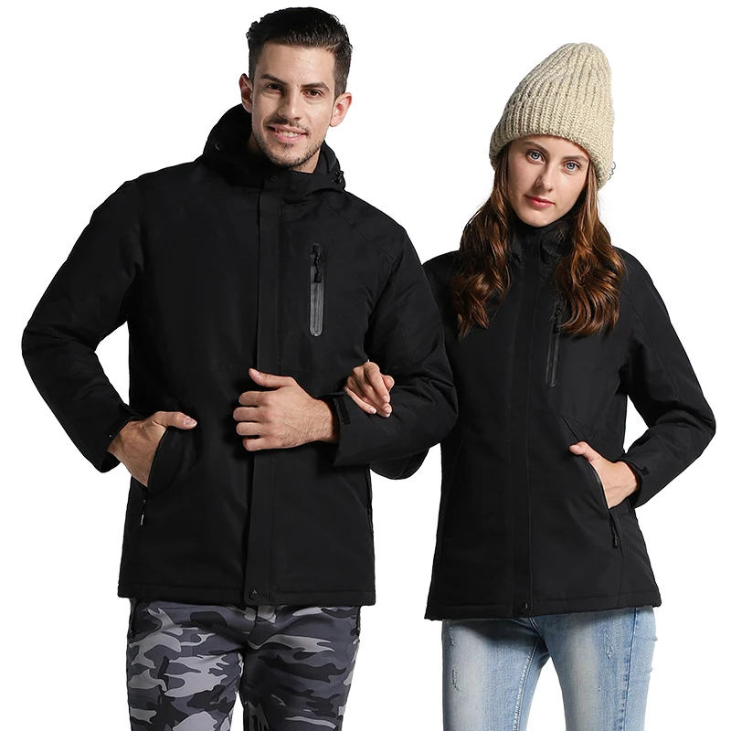 Зимняя куртка с USB подогревом для мужчин и женщин, плюс размер, хлопковое пальто для пешего туризма, сохраняющее тепло, водонепроницаемая куртка, дождевик, пальто, парки
