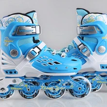 Новые детские роликовые коньки обувь качество модные детские роликовые коньки с расположением колёс в линию размер регулируемый Junior Skating Patines