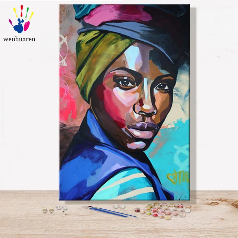 Paint by numbes художественная живопись по номерам женщины национального стиля индивидуальность характеристика быть riotous с цветом ручной работы подарок - Цвет: 5655