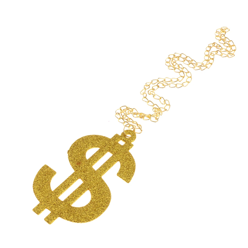 DOLLAR GANGSTER PIMP NECKLACE FANCY DRESS BIG DADDY FANCY DRESS COSTUME