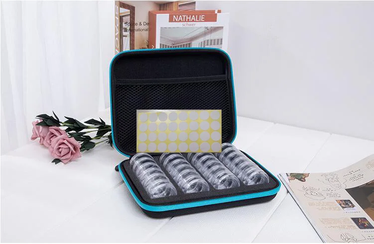 

7 Цвета 24 бутылки коробка для алмазной живописи Инструмент Контейнер для хранения ювелирных изделий, сумка для переноски, Чехол Держатель Сумочка на молнии, вышитая бисером аксессуары