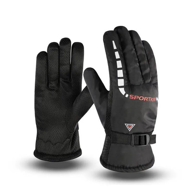 Calymel зимние Утепленные согревающие перчатки для мужчин и женщин, лыжные уличные спортивные ветрозащитные теплые перчатки для верховой езды - Цвет: I14 Red