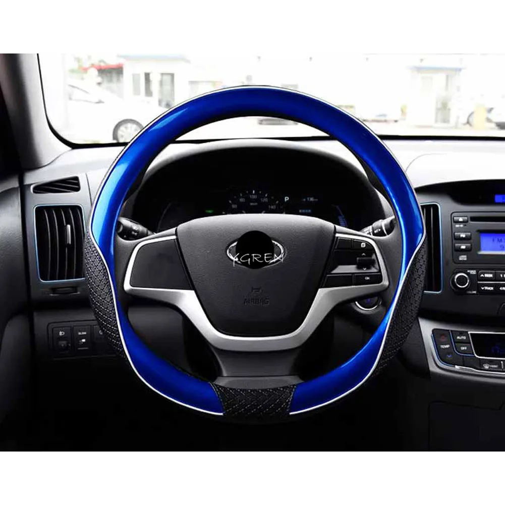 Автомобильный чехол на руль подходит для hyundai Fista Four сезонные универсальные чехлы на руль круглой формы и d-кольцо