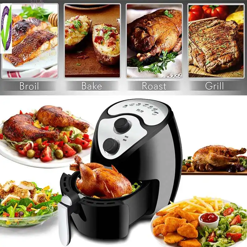  1300W 2.6L Electric Air Fryer Multi Cooker Fryer Timer Temperature Control Power Oilless Fried Kitc - 4000416719270