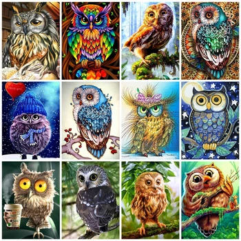

DIY Painting By Numbers Animal Owl series Kit Oil Coloring By Numbers Wall Art Picture Acrylic Paintings On Canvas Room Decor