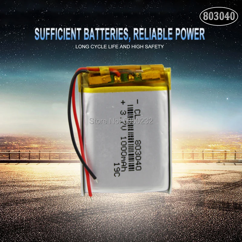 Литий ионная аккумуляторная батарея 803040 в 1 шт. 3 7 В 1000 мАч для GPS PSP mp3 mp4 mp5 Bluetooth