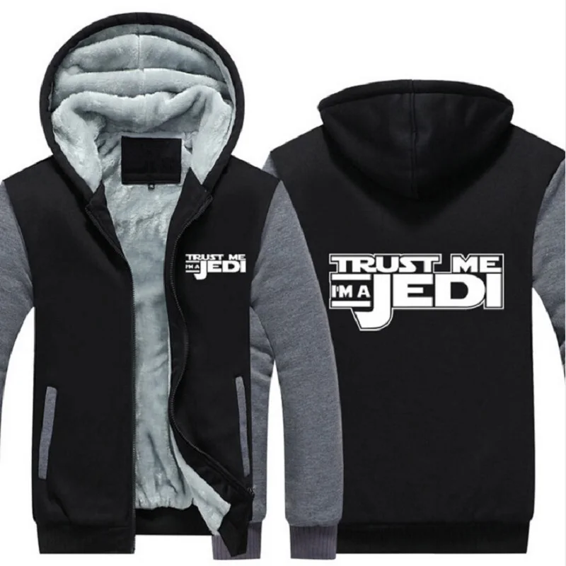 hoodie 2 Звездные войны, Trust Me I'm A Jedi, толстовки с принтом, мужские утепленные толстовки с длинным рукавом, мужская куртка на молнии, толстовка, зимняя теплая толстовка, уличная одежда - Цвет: hoodie 2