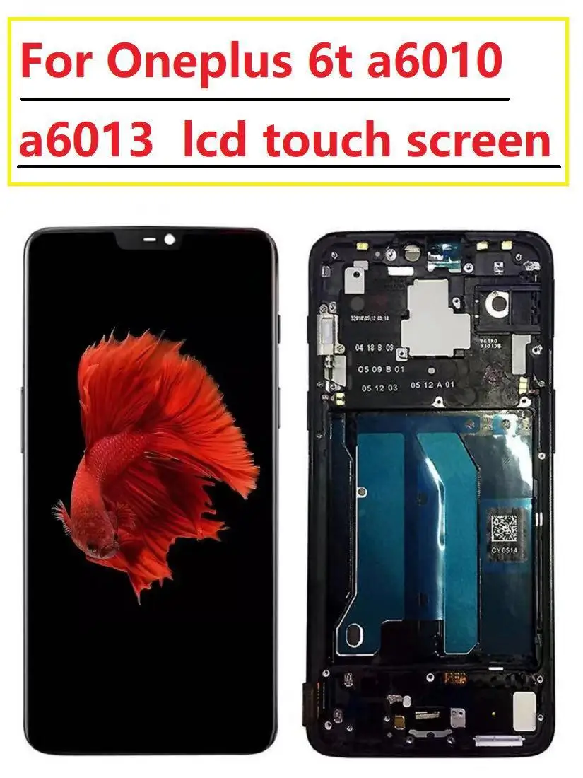 

100% tested AMOLED for Oneplus 6T original LCD monitor with touch screen digitizer component 2340 * 1080 free shipping and tools