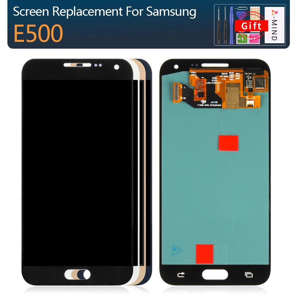 Замена lcd s для samsung Galaxy Super AMOLED E5 E500 E500F E500H E500M телефон ЖК-дисплей Сенсорная установка преобразователя экрана