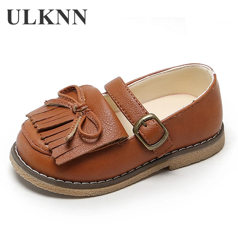 Flat-Shoes ULKNN Girls Princess Children Brown Black Baby Casual New White Fashion Bow