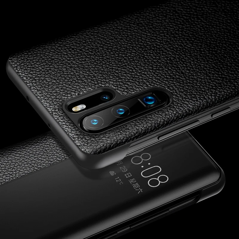 Умный кожаный чехол для телефона с окошком для huawei P30 P30 Pro чехол Полный чехол для телефона для huawei p20 Pro mate 10 mate 30 20 Pro