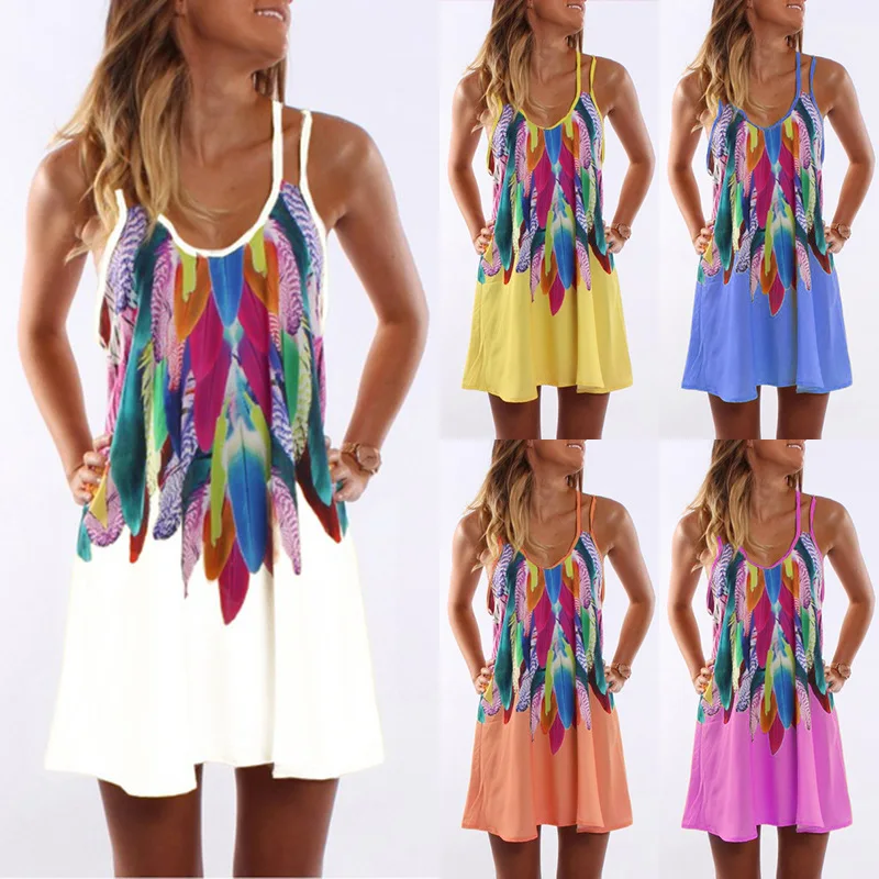 

Printed Pendant Dress Spring and Summer A-shaped Dress