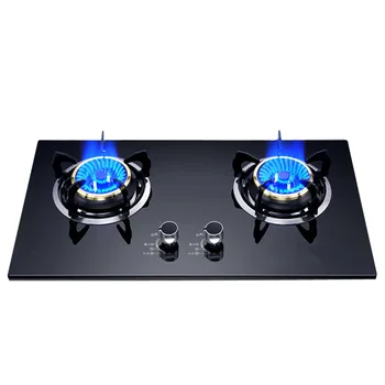 

Gas Cooker Double Household Gas Stove Glass Binocular Cooker Embedded Stainless Steel Liquefied Gas Fierce Fire Cooker