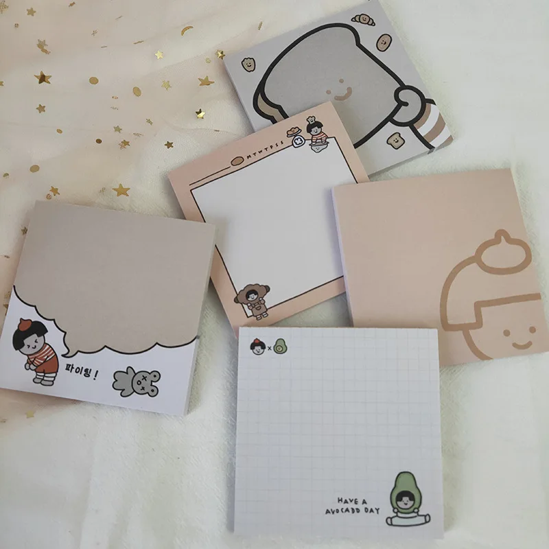 

Cartoon Girl Bread Cute Memo Pads Student Message Notes Paper Creative School Supplies Notebook Notepad Agenda Kawaii Stationery