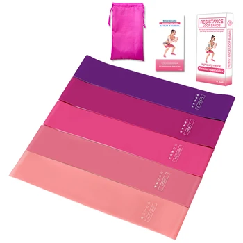 

Lixada 5PCS Resistance Bands Sports Exercise Resistance Loop Bands Set Elastic Booty Band Set for Yoga Home Gym Training