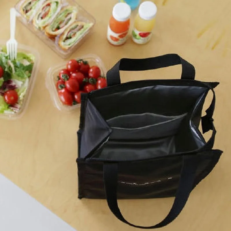 Simple Striped Daily Picnic Picnic Bag Portable Insulation Lunch Bag Hand Bag