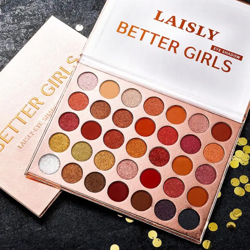 

35 Colors Fashion Eyeshadow Palette Matte Glitter Eye Shadow Makeup Nude Shinning Pigment Waterproof Shadow Makeup Pallete