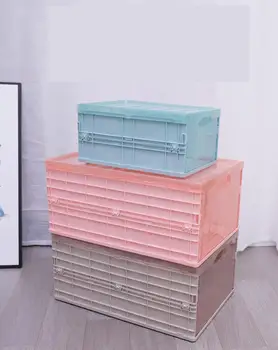 

Folding Car Trunk Storage Box 44*31*20cm Plastic Cover Toy Sorting Student Schoolcase Large