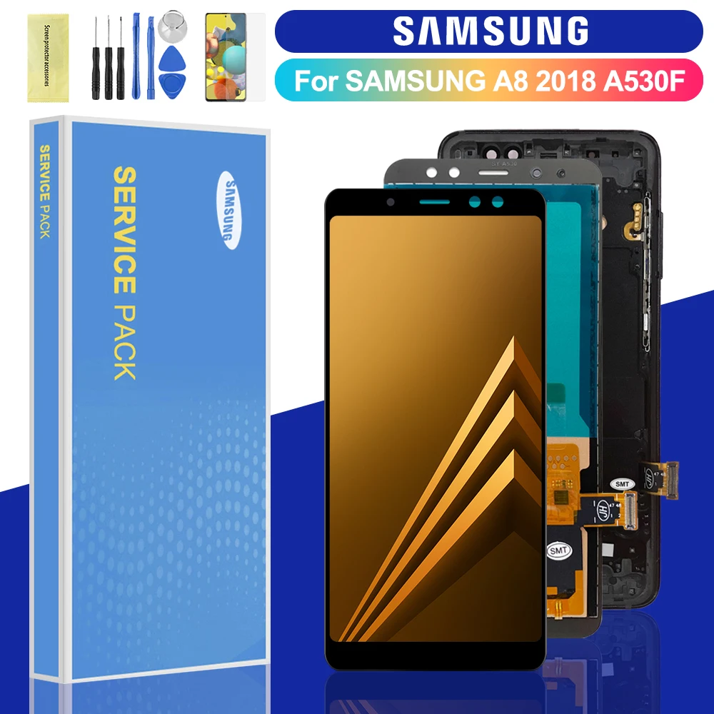 TFT 5.6'' Display For Samsung Galaxy A8 2018 A530 A530F LCD Touch Screen Digitizer Assembly With Frame Replacement | Мобильные