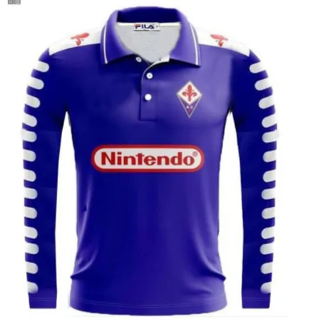 С длинным рукавом 1998 1999 Ретро Fiorentina футбольные майки BATISTUTA RUI Коста на заказ винтажные Ретро Футбольные Футболки - Цвет: shirt