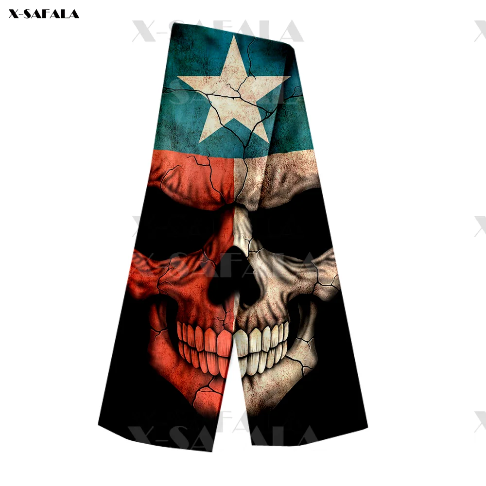 men's scarves & shawls American Flag Skull Print Long Scarves Scarf Shawl Cashmere Elegant Soft Fleece Beautiful Luxury Gift Man Warm 2022 Fashion head wraps for men