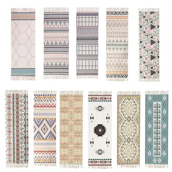 

Cotton Linen Tassel Carpet Fabric Rug Mat Bedroom Door Decor Tapestry Blanket 60CM*150CM/180CM