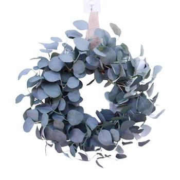 

Eucalyptus Wreath, Spring Summer Artificial Green Leaf Garland for Front Door Home Room Garden Decoration