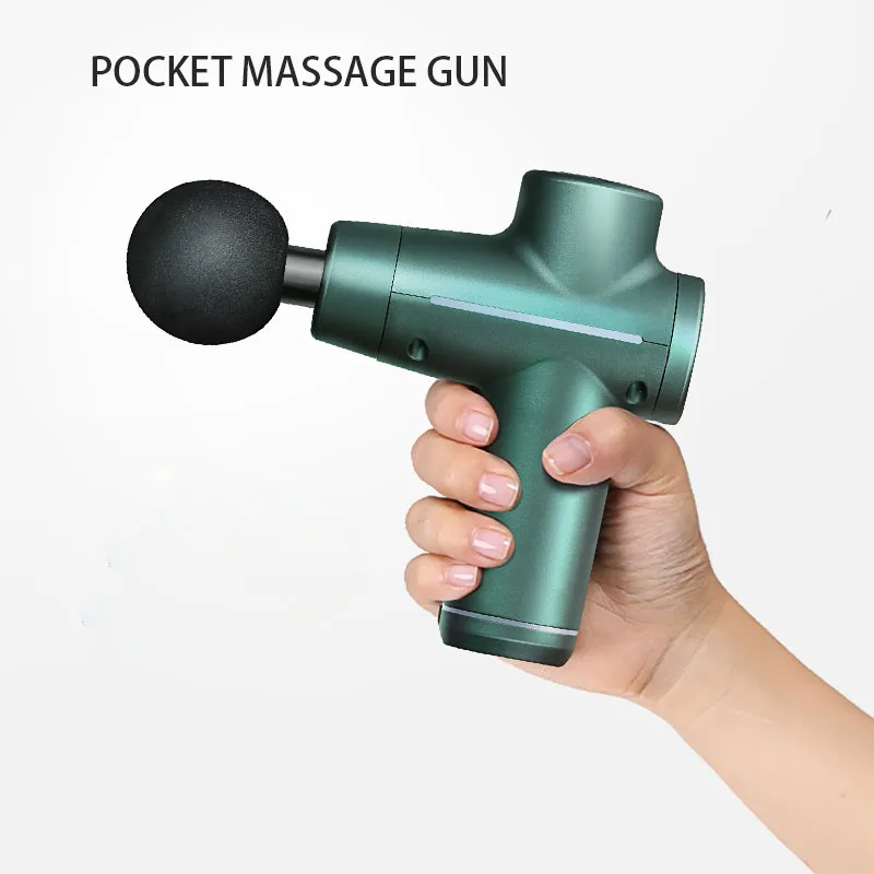 Mini Electric Deep Muscle Massage Gun Fitness Equipment Noise Reduction Design 4 Heads Massager | Красота и здоровье