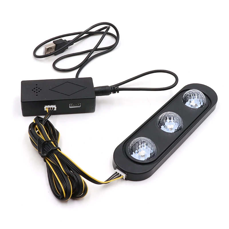 Автомобильный светодиодный светильник для ног Звездное Освещение USB атмосферный рассеянный DJ Смешанный Красочный музыкальный звук Голосовое управление Лазерная лампа