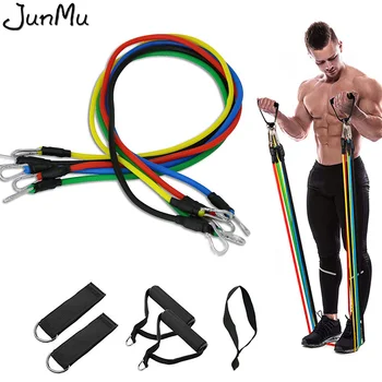 

Resistance Pull Rope Muscle Trainer HomeFitness Equipment 11pcsExercise Elastic BandsSet MuscleBuilder Pull RopewithCarryingBag