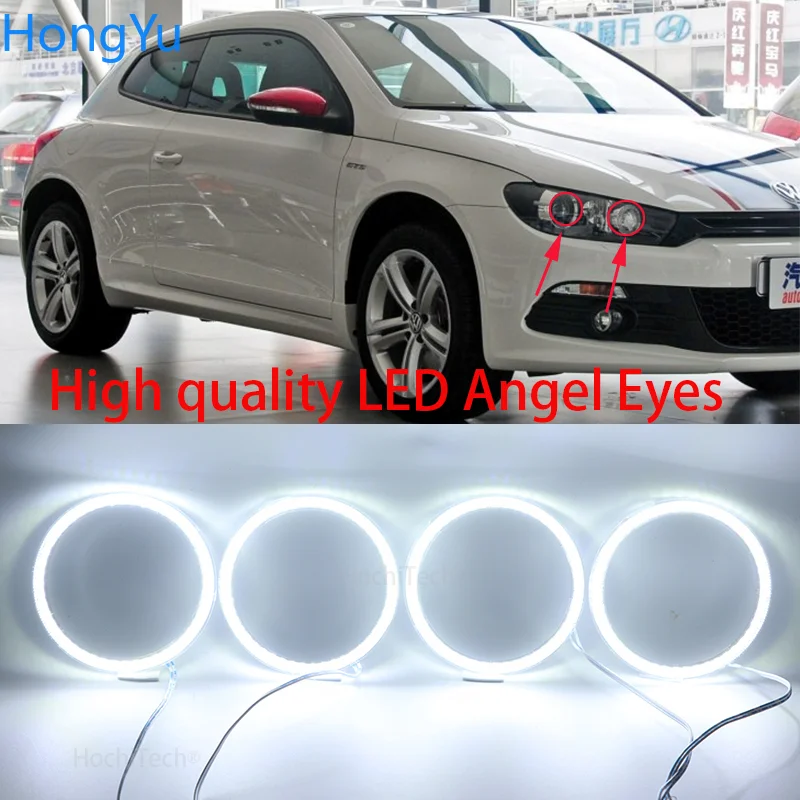 

Для Volkswagen VW Scirocco с проектором супер яркий белого цвета 3528 SMD комплект светодиодов «глаза ангела» Противотуманные фары светильник дневные хо...