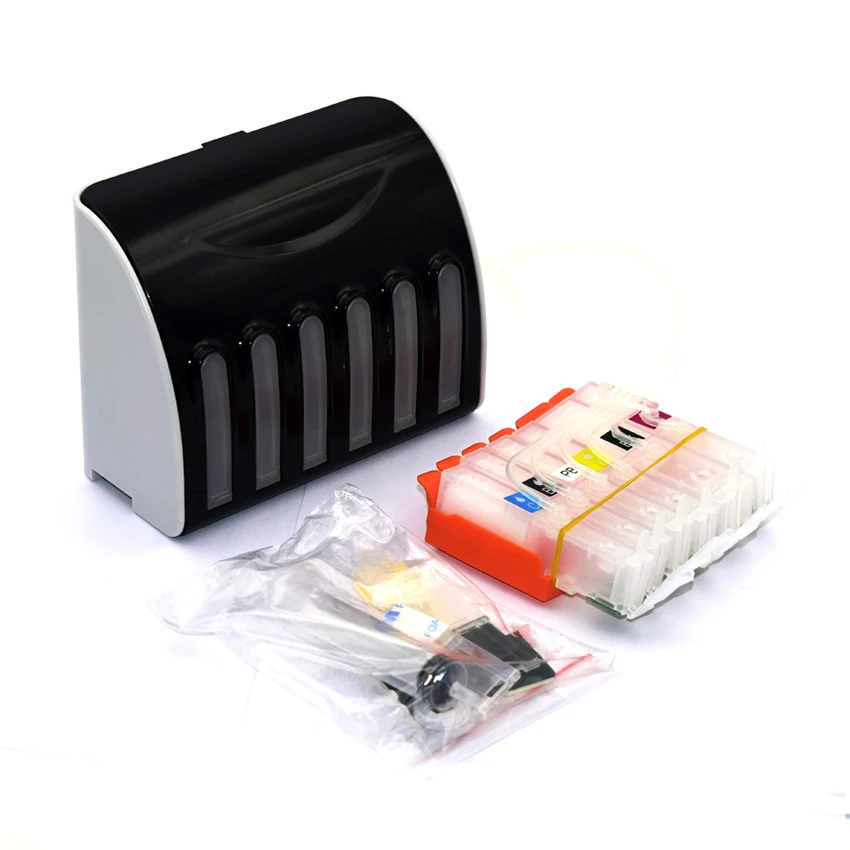 Sistema para Canon Impressora com Chip Ásia Ciss Pixma Ts8170 Ts9170 Permanente 6 Cor Pgi780 Cli781