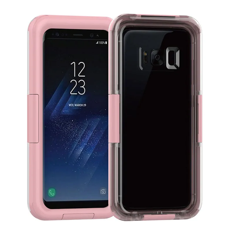 Водонепроницаемый чехол для мобильного телефона, защита всего тела для samsung Galaxy S8 LFX-ING - Цвет: pink
