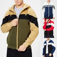 

Patchwork Hoodie Color Block Zipper Hoodie for Office Men Hoodie Patchwork Hoodie Color Block Zipper Hoodie for Office