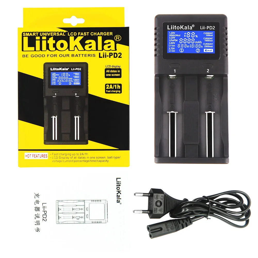 lithium battery chargers LiitoKala Lii-PD4 Lii-PL4 lii-S2 lii-S4 lii-402 lii-202 lii-S8 lii-S6 battery Charger  18650 26650 21700 lithium NiMH battery smart hand ring watch charger