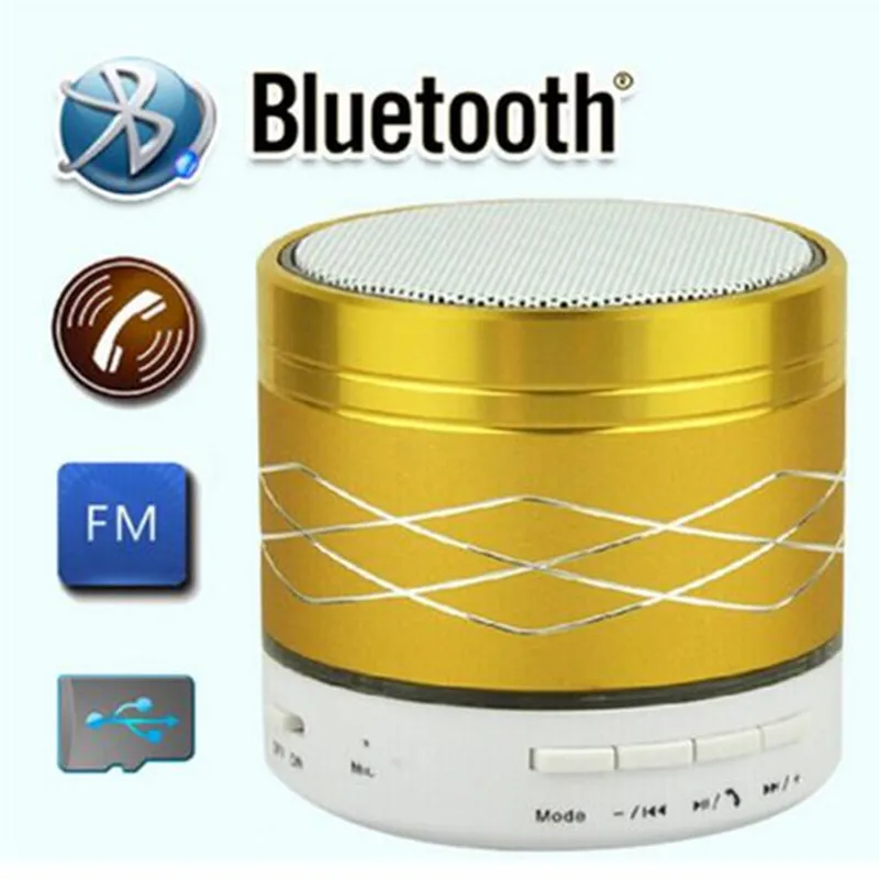 Светодиодный мини динамик S02U портативный металлический беспроводной bluetooth