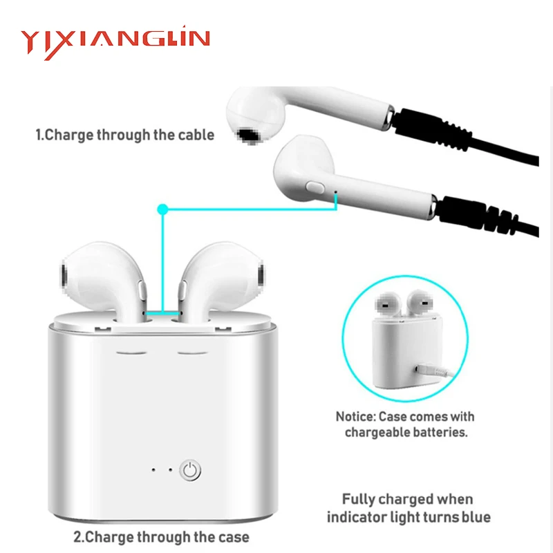 YIXINGLIN I7s-02TWS Bluetooth Earphone Stereo Earbud Bluetooth Headset with Charging Pod Wireless Headsets for All Smart Phone