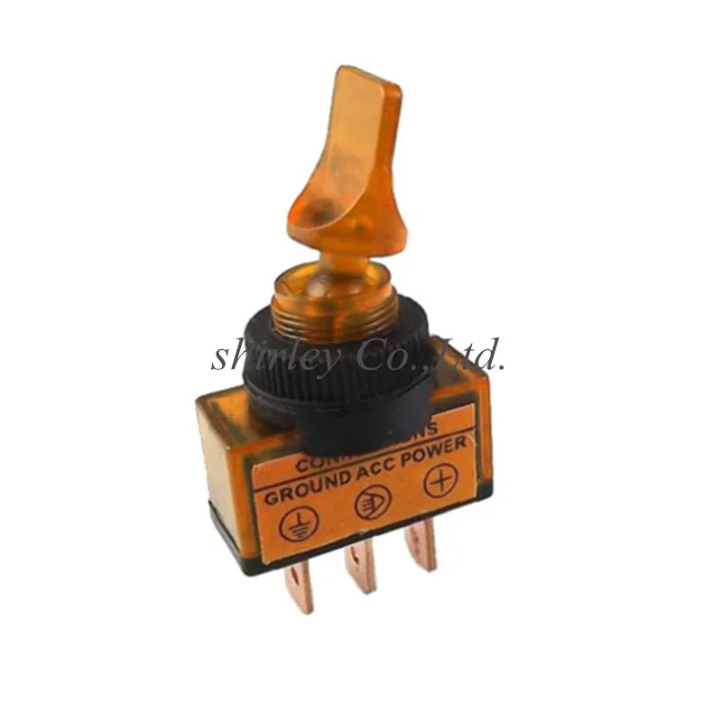 DC12V 20A индикаторная панель монтажная ВКЛ-ВЫКЛ Красный Синий Зеленый Желтый автомобильный тумблер ASW-14D переключатель для ремонта автомобиля 5 шт - Цвет: Цвет: желтый