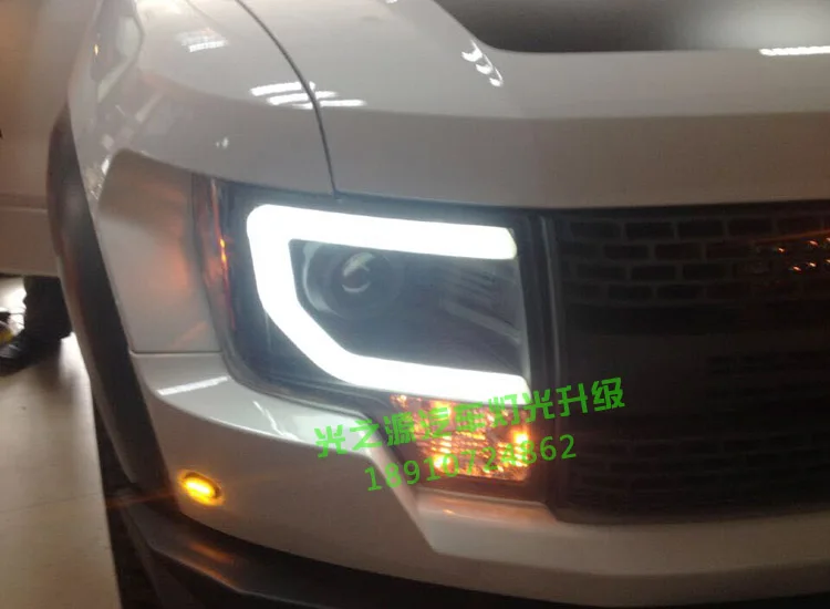 Автомобильный Стайлинг светодиодный HID Rio светодиодный чехол для фары для Ford Raptor F150 2008- Биксеноновые линзы ближнего света