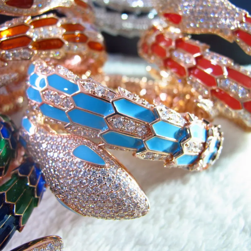 Женские циркониевые аксессуары Серебро S925 пробы bijoux femme манжета эмаль браслет