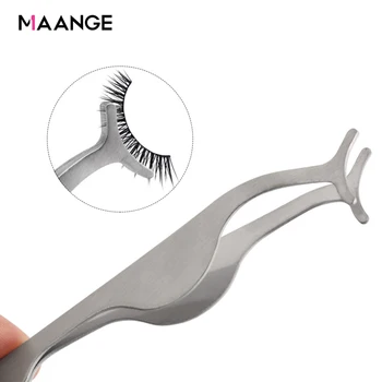 

MAANGE 1pc False Eyelash Tweezers Pro Fake Eye Lash Applicator Eyelash Extension Curler Nipper Clip Clamp Makeup Forceps Tools