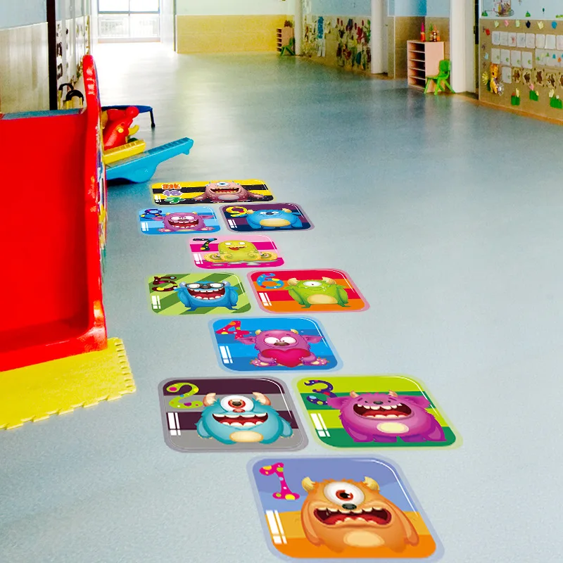 Наклейки на стену производители оптом стиль мультфильм животных Hopscotch детская комната спальня съемное украшение Настенная палка