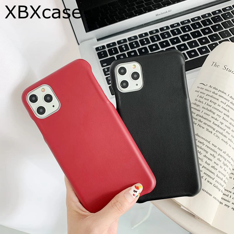 Simple Style Plain Pu Leather Phone Case For Iphone 12 X Xs Xr Se Soft Back Shell Cover Bag For Iphone 11 Pro Max 7 8 Plus Phone Case Covers Aliexpress