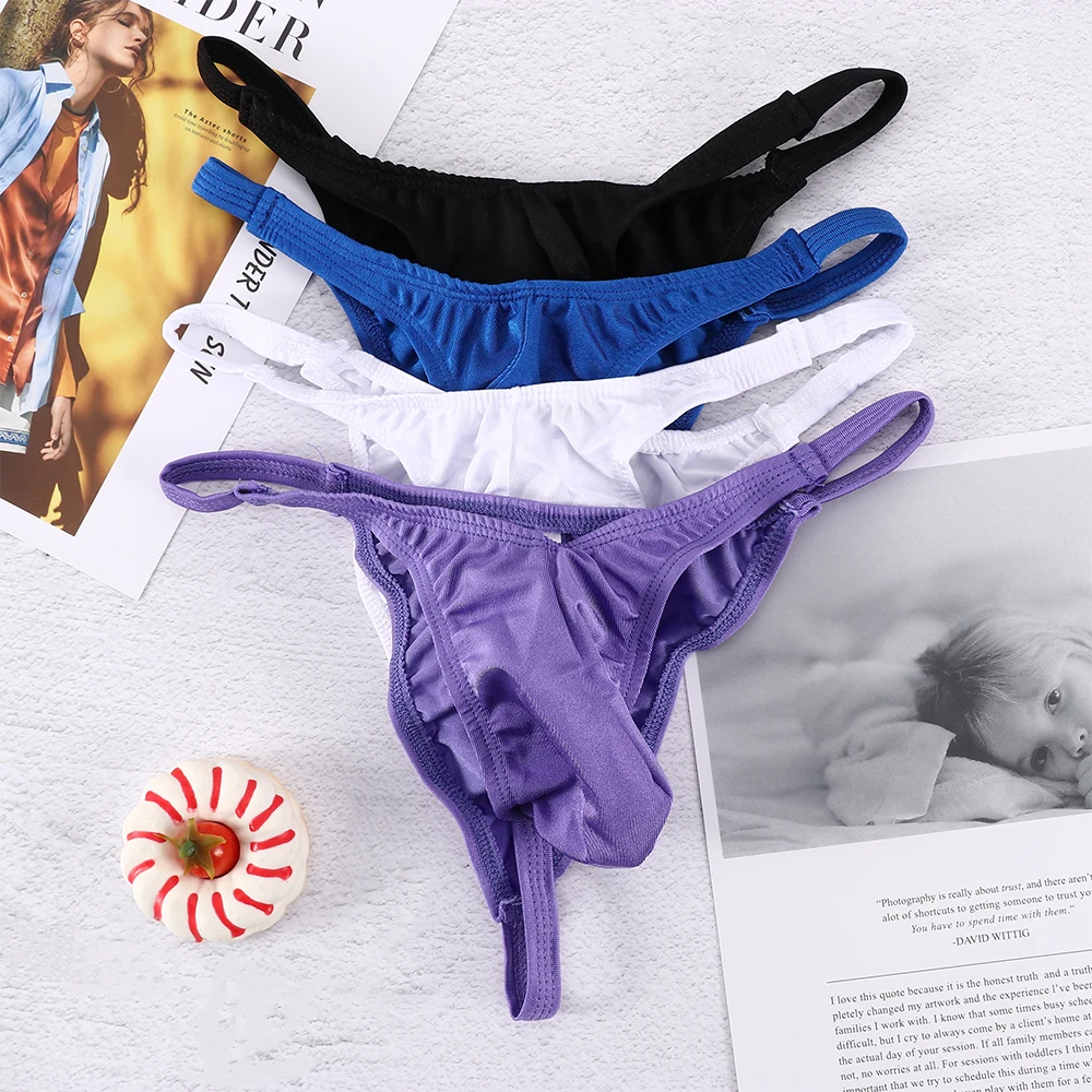 Sexy Men Lingerie Underwear Briefs T-back Trunks Thong Sling Shot G-String Pouch Briefs ropa interior hombre