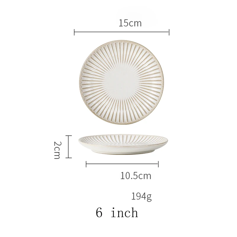6inch White Японские керамические тарелки с цветочным принтом маргаритки, тарелка для фрукта, десерта, салата, стейка, макаронных изделий, посуда для завтрака - Цвет: 6inch White